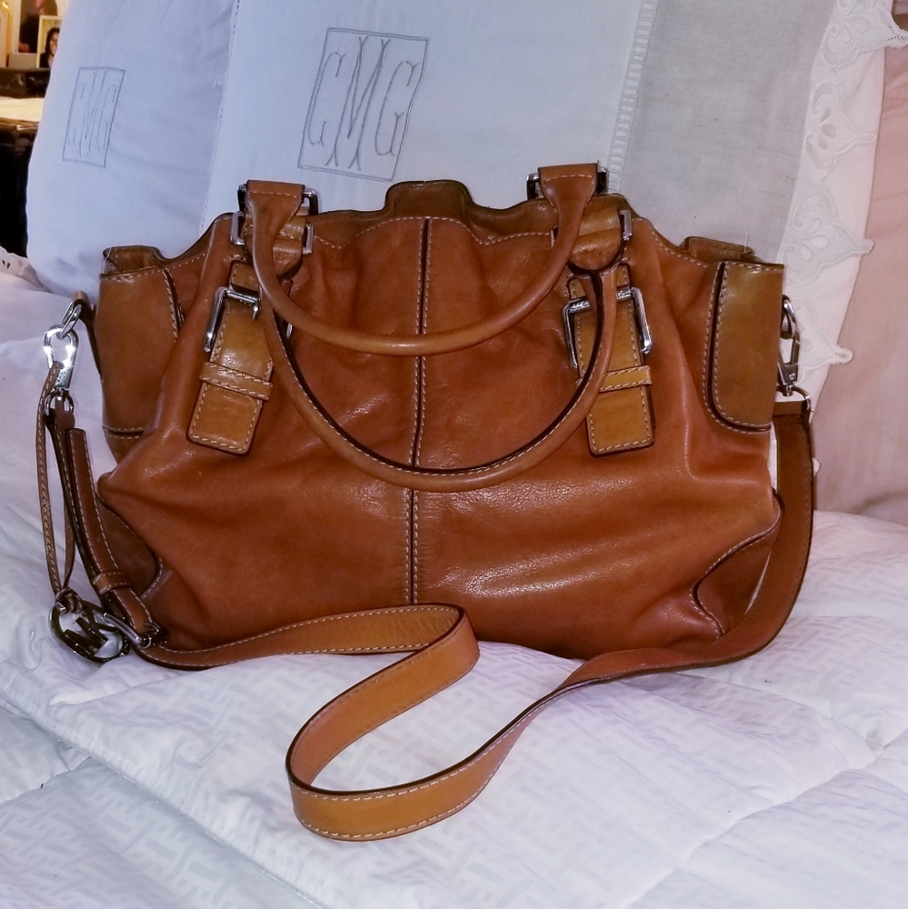 Michael Kors Tan Leather Satchel with Removable Strap
